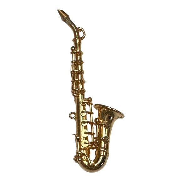 Miniature Saxophone Instrument 1:12 Scale Velveteen Carry Case Dollhouse Music - Picture 3 of 7